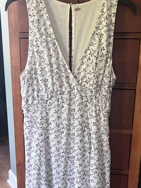 Free People white Mini Dress with navy Floral Print